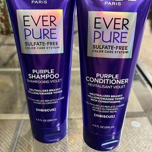 Ever pure purple shampoo and purple conditioner. Both 6.8 oz